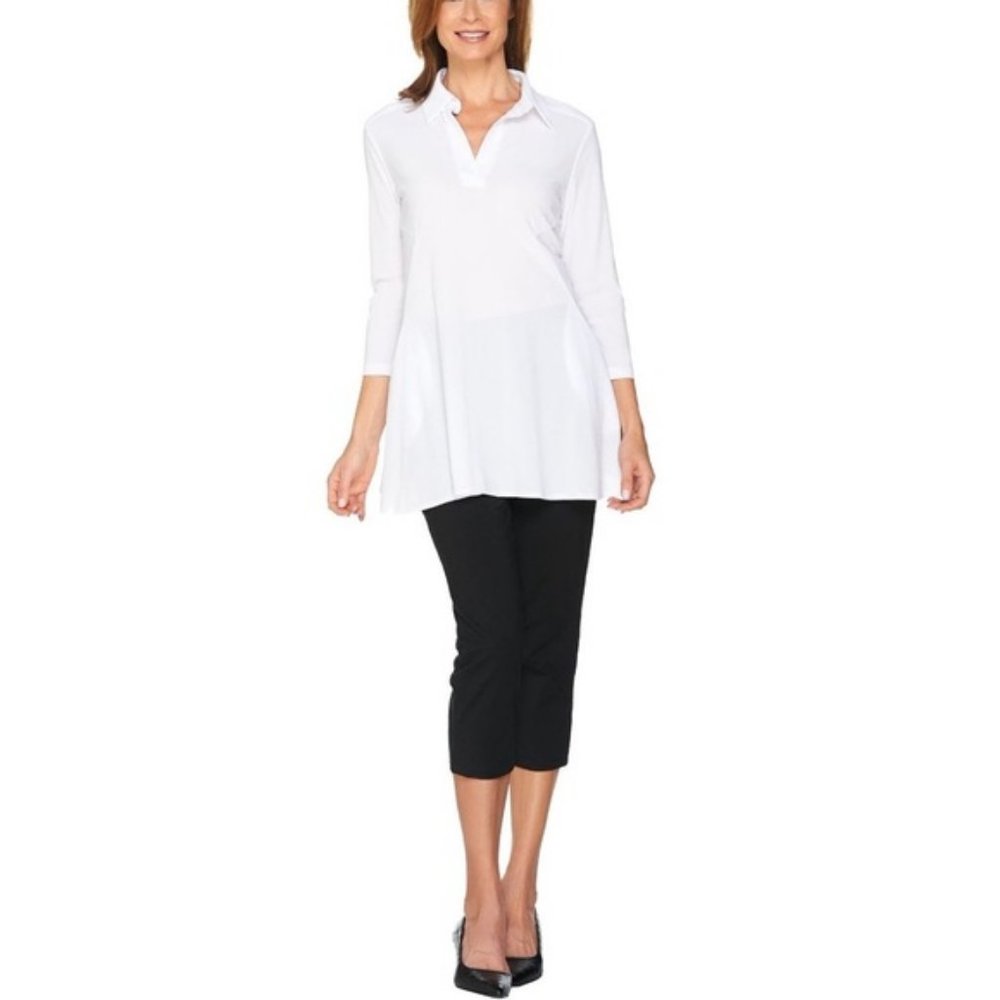 NWT WOMEN WITH CONTROL CREPE TUNIC & CROP PANTS